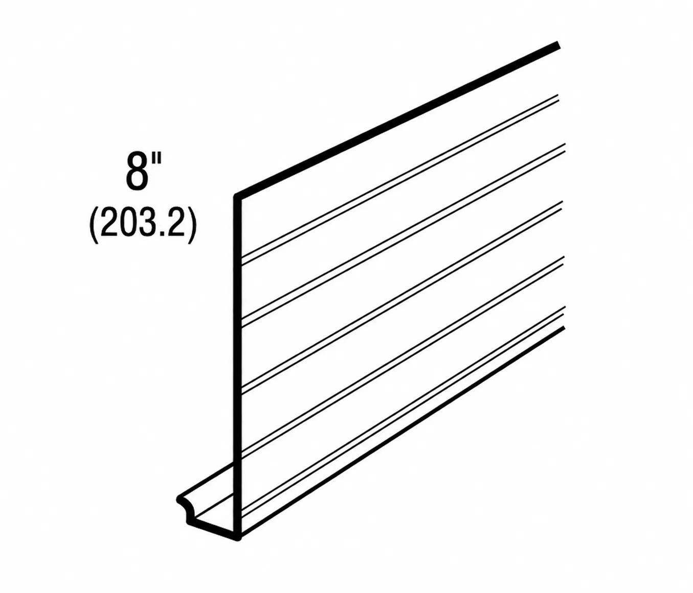 Fascia Ribbed 8"